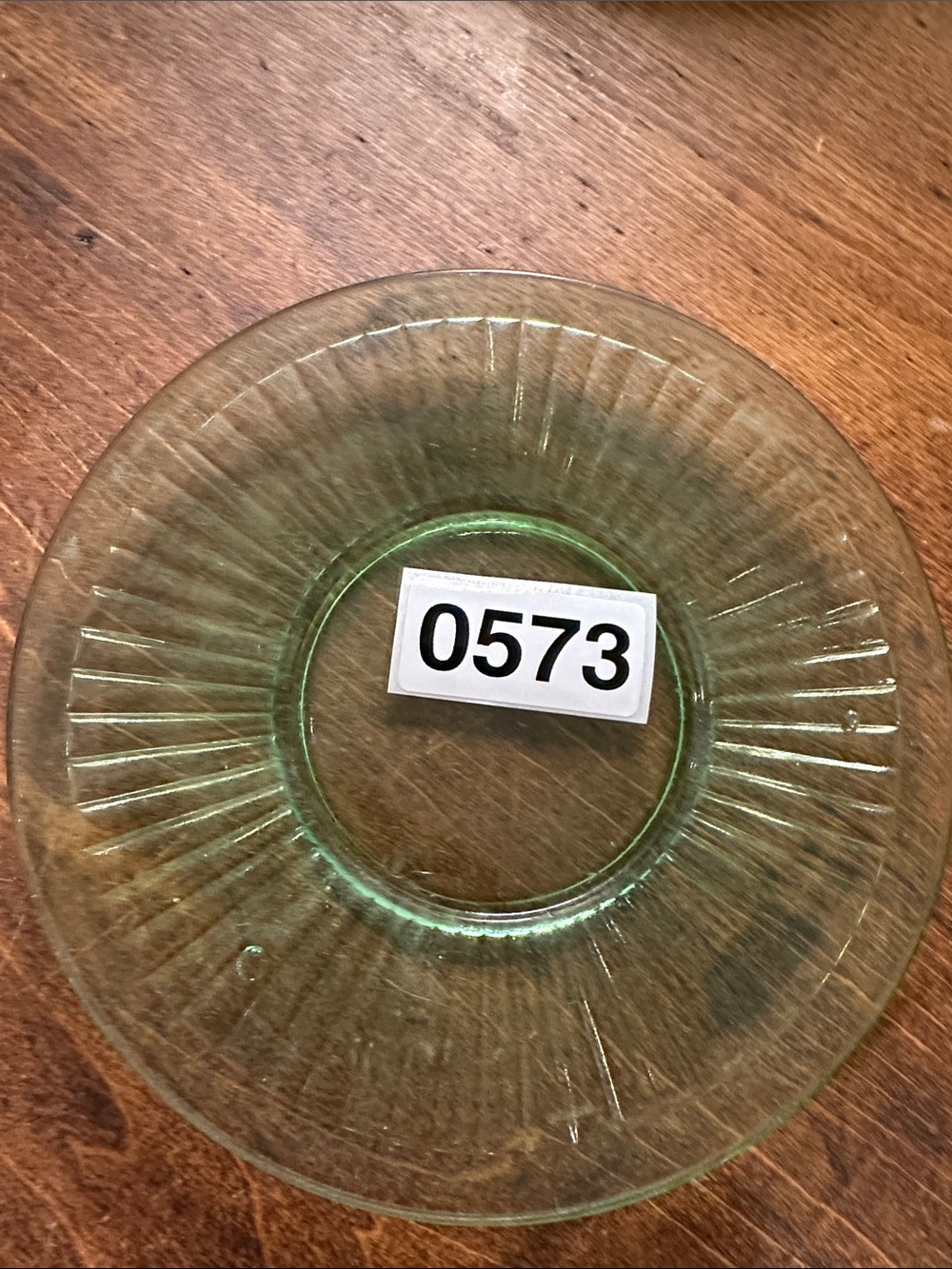 Vintage Uranium Glass Green Ribbed Saucer 6 Inch UV Glow - Picture 7 of 7